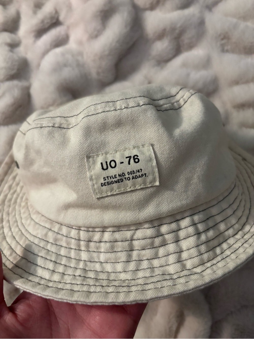 Urban Outfitters Cream Cotton Bucket Hat